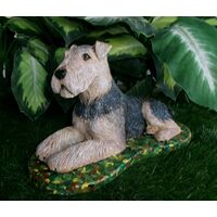 Custom Painted Airedale Cncrete Statue