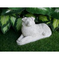 Australian Shepherd concrete statue in Alabaster 5x11x6.5" High Ships  Within 5 Days