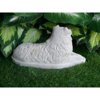 Australian Shepherd concrete statue in Alabaster 5x11x6.5" High Ships  Within 5 Days