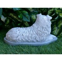 Australian Shepherd Concrete Statue pet Loss Memorial Gift and garden decor finished in Monochrome Grey