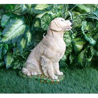Custom painted Golden Retriever concrete Statue 9.75" high