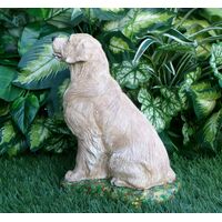 Custom painted Golden Retriever concrete Statue 9.75" high