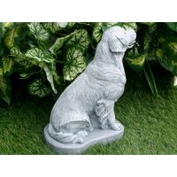 Golden Retriever concrete statue 9.75" tall Monochrome Grey pet Loss Gift and garden Decor