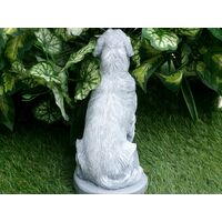 Golden Retriever concrete statue 9.75" tall Monochrome Grey pet Loss Gift and garden Decor