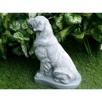 Golden Retriever concrete statue 9.75" tall Monochrome Grey pet Loss Gift and garden Decor
