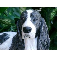 Custom painted Springer Spaniel Concrete Statue pet Loss memorial Gift, and indoor outdoor garden decor 7" high