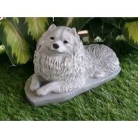 Keeshond Dog Statue Concrete Indoor Outdoor Home & Garden Decor 5x10x6" Tall