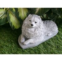 Keeshond Dog Statue Concrete Indoor Outdoor Home & Garden Decor 5x10x6" Tall