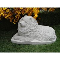Keeshond Concrete Dog Statue 5x10x6" high clearcoat sealed indoor outdoor garden decor