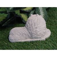 Keeshond Concrete Dog Statue 5x10x6" high clearcoat sealed indoor outdoor garden decor