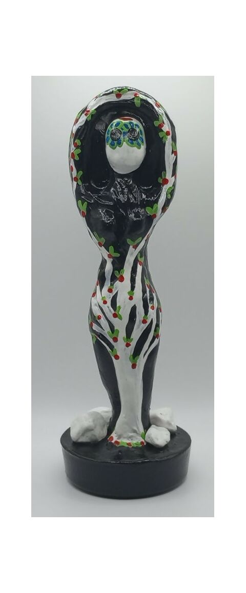 Mother of Bones, Lady Muerte, Ereshkigal...Goddess of Transformation and the Underworld, front view.
