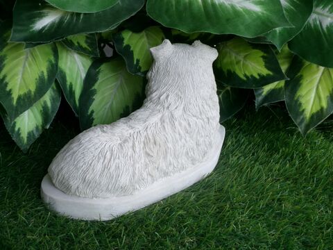 Australian Shepherd concrete statue in Alabaster 5x11x6.5" High Ships  Within 5 Days