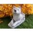 Akita Dog Concrete Statue pet Loss memorial gift, and garden decor finished in Monochrome Grey