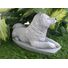 Akita Dog Concrete Statue pet Loss memorial gift, and garden decor finished in Monochrome Grey