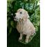 Custom painted Golden Retriever concrete Statue 9.75" high